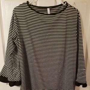 Black and White Striped Tunic